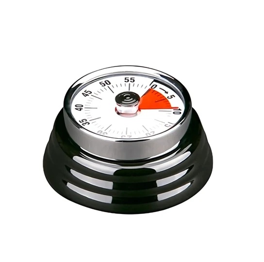 Timer Round Black Plastic KK